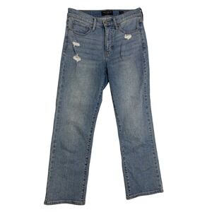 Lucky Brand Womens Zoe High Rise Straight Leg Jeans Blue Distressed Ankle 6/28